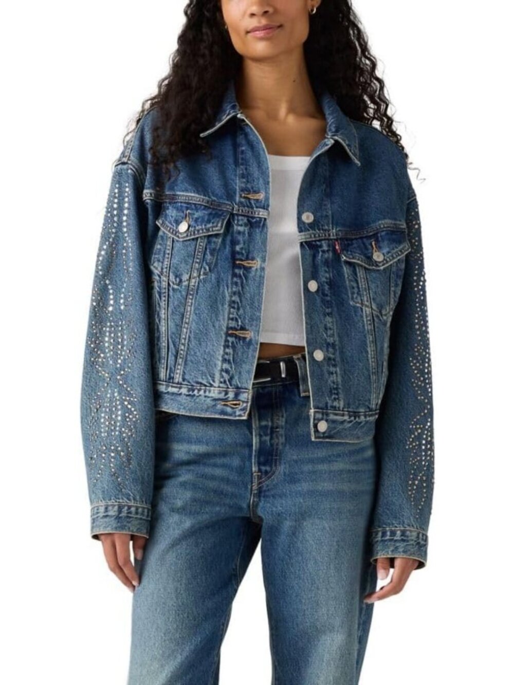 90's Style Shrunken Trucker Jacket for Women | Vintage-Inspired, No Pleat Design